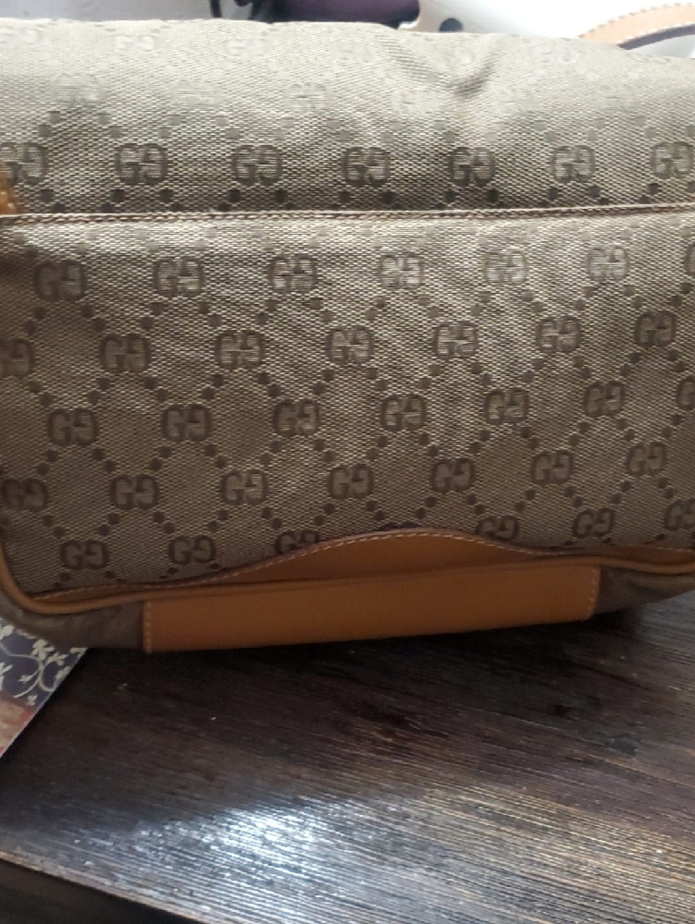 Gucci Brown and Tan GG Monogram Buckle Shoulder Crossbody - Picture 8 of 16